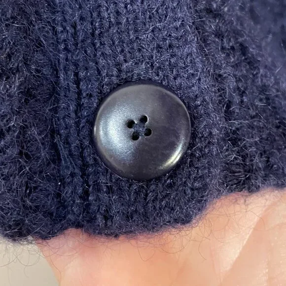 EUC Sezane Achille Mohair Wool Blend Oversized Cardigan Navy Blue XS - Picture 6 of 9